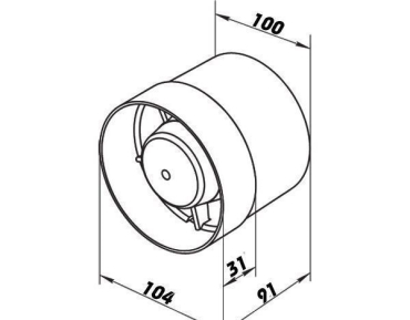 Ventilátor VKO 100, 105m3/h